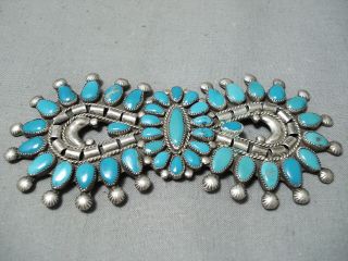 Most Unique Vintage Navajo Victor Moses Begay Turquoise Sterling Silver Pin