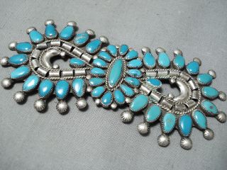 MOST UNIQUE VINTAGE NAVAJO VICTOR MOSES BEGAY TURQUOISE STERLING SILVER PIN 3