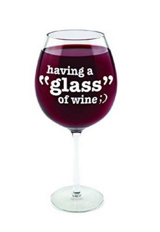 Big Mouth Inc Gigantic Wine Glass (having A Glass) Holds A Full Bottle 750ml