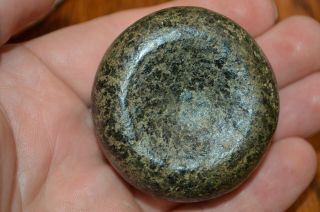 Fine Green & Black Speckled Granite Jersey Bluff Discoidal Dunklin Co,  Mo 2 X 1
