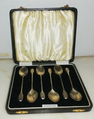 Set Of Antique Art Deco Solid Silver Egg Spoons By Arthur Price - 1937