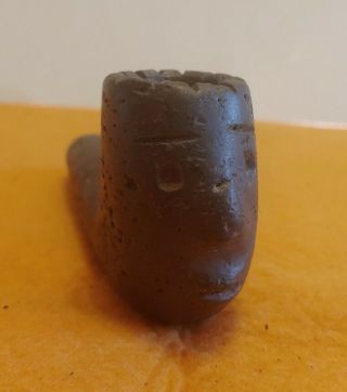 Rare Museum Quality Native Indian Effigy Pipe Face Found Virginia.  5 1/4 "
