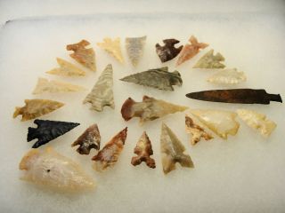 Frame Wonderful Old Arrowheads Indian Artifacts Roosevelt Co Nm Found 1940 