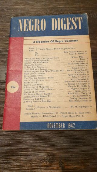 Negro Digest - First Issue - November 1942