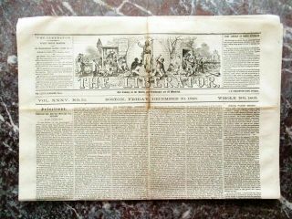 1865 Liberator Anti - Slavery Abolitionist Newspaper Unpublished Lincoln Text Rare