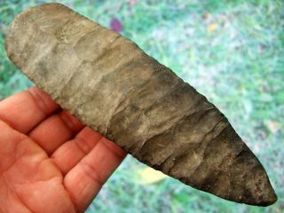 Rare Fine 7 3/16 Inch South Carolina Ceremonial Stone Dagger With Arrowheads