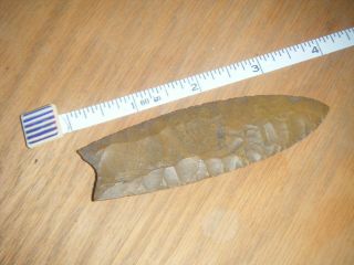 3 3/4 In.  Authentic Arrowhead Paleo Clovis Fluted Channel - Tn.