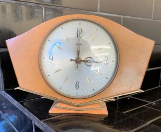 Smiths Mid Century Art Deco Vintage Battery Operated Mantle Clock