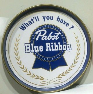 Vintage 12 " Metal Pabst Blue Ribbon Beer Tray