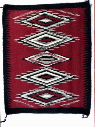 Rare Vintage Navajo Blanket Rug From Hubbell Trading Post W/certificate