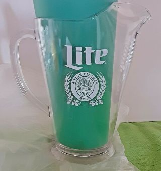 Miller Lite Plastic Draft Beer Pitcher Home Bar - Man Cave - Cook Outs - Bbq 