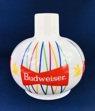 Vintage Budweiser Beer Milk Glass Globe Wall Bar Light Lamp Bow Tie,  60 