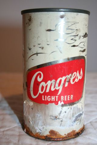 Congress Light Beer 12 Oz.  Flat Top Beer Can From Syracuse,  York