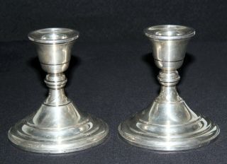 1 Pair Preisner Sterling Silver Weighted 73 Candle Sticks (candle Holders) Set