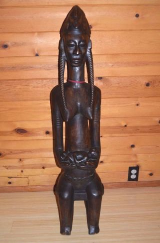 Bamana Tribe Gwandusu Female Maternity Figure Wooden Statue Mali Africa 46 