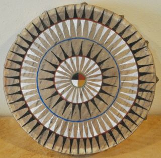 Medicine Wheel / 15 " Native Drum Painted By Lakota Artist Sonja Holy Eagle