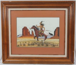 Eddie Tsosie Painting Navajo Native American Horserider Monument Valley
