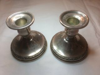 2 Sterling Silver Weighted Candle Holder By International Prelude 3 1/2 " Tall