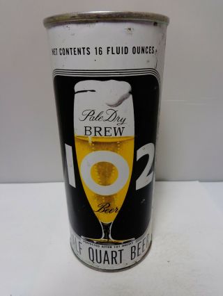 16oz Brew 102 Straight Steel " Flat Top " Pull Tab Beer Can 141 - 30 Maier Brg.  Ca.