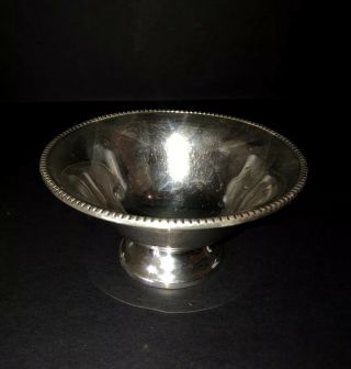 Sterling Silver Beaded Bowl - 5” X 2 1/2” - Stamped W/ Lion Shield Vintage