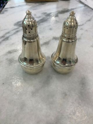 Sterling Silver Salt And Pepper Shakers With Glass Inserts Duchin Creation