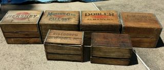 Vintage Wood Beer Soda Crate Hershey Mohawk Dobler Risedorph Albany Troy Ny