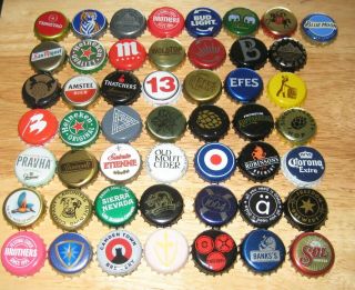 50 Different Lager Beer Bottle Tops Caps Craft Table Top Camden Town Banks Tiger