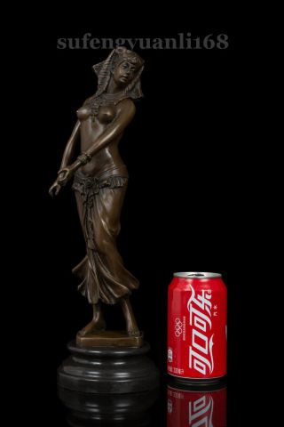14 " West Art Decorate Bronze Sculpture Girl Egypt Cleopatra Statue