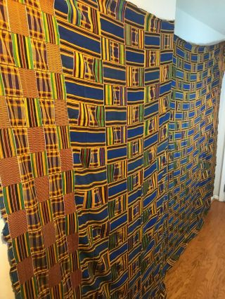 Vintage Large African Kente Ashanti Hand Woven Cloth