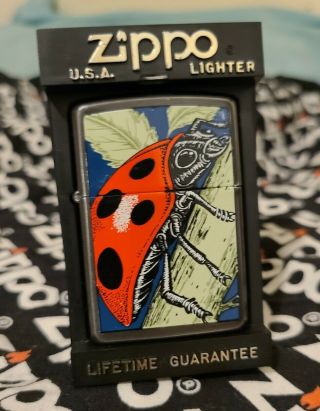 Vintage Zippo Lighter Barrett Smythe Backyard Insects Ladybug