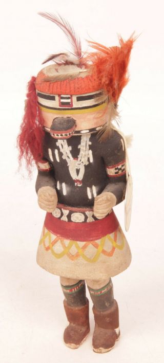 Antique Hopi Kachina With Early Pigments And Clay C.  1940 8 " Tall