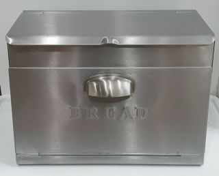 Vintage Stainless Steel Bread Box Top And Front Lid,  Heavy Guage,  Weighs 6.  5lbs