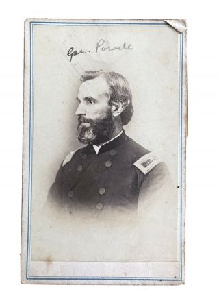 General William Henry Powell Cabinet Photo With Inscription On Reverse