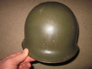 Vintage Korean War Era Us Army Steel Helmet With Liner