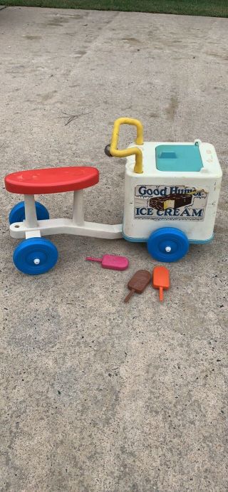 Vtg 70s Rare Playskool Good Humor Ice Cream Truck Riding Kids Toy.
