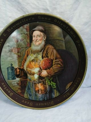 Vintage Louis F Neuweiler Light Lager Beer Advertising Tray Brewery West Germany