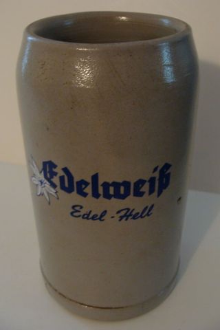 Older German Beer Mug Edelweiss Brewery Edel Hell Bier Germany 1 Liter Large L