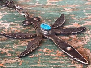 GREAT LARGE HEAVY GREG LEWIS ACOMA/LAGUNA PUEBLO SILVER AND TURQUOISE NECKLACE 3