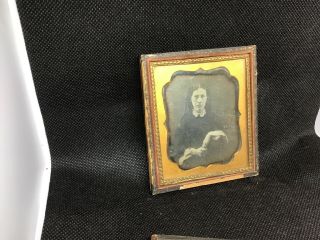 Case with Sixth Plate Ambrotype of a Young Woman Civil War Era? Widow? Ring 2