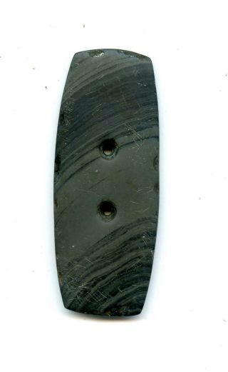 Indian Artifacts - Banded Slate 2 Hole Gorget
