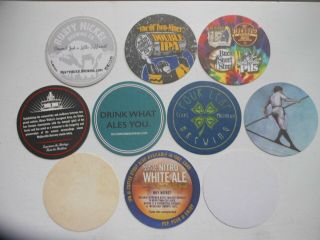 10 CRAFT BEER COASTERS - WALKERVILLE,  O ' CONNOR,  NAKED FISH (CUBA),  FOUR LEAF,  HI WIRE, 2