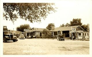 Street Scene,  Beatty,  Nevada,  Rppc,  Vintage Postcard