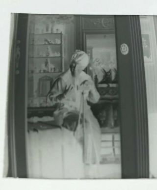 Antique Glass Stereoview Negative Photo Rare Selfie Camera Victorian Woman