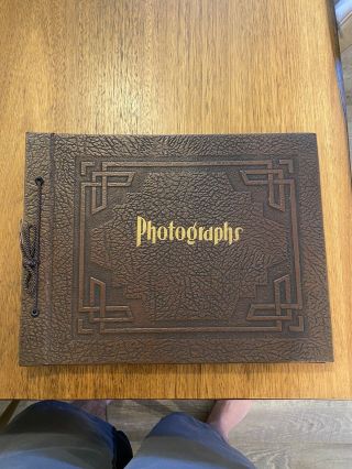 Vintage 1950s - 60s Leather Photo Album With 100,  Japanese Family Photos