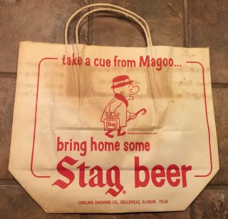 1950s Vintage Stag Beer Mr.  Magoo 6 - Pack Beer Bag