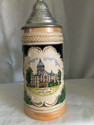 Vintage University Of Notre Dame Beer Stein Made In West Germany