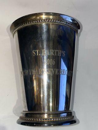Silverplate Large Julep Cup - Rare St Barths 2006 Year 