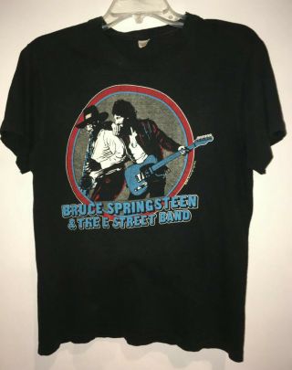 Vintage Bruce Springsteen 1980 - 81 World Tour Concert Black T - Shirt - Med