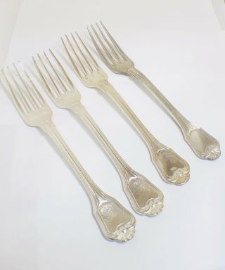 Christofle France Set Of 4 Silver Plated 8 " Long Dinner Forks,  Cleaned &