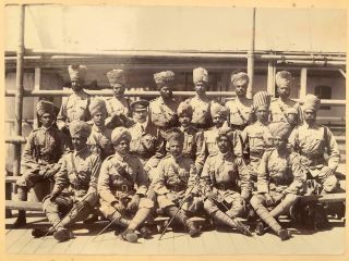 Fine Large Albumen Photograph British Indian Regiment In India 1890s